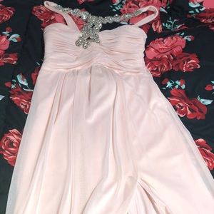 Long light pink elegant dress